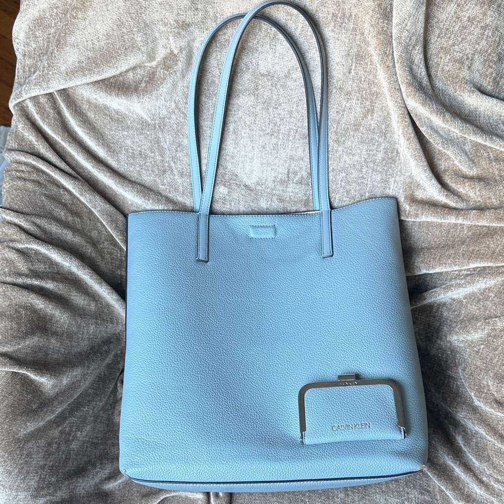 Calvin Klein Light Blue Tote with Coin Purse